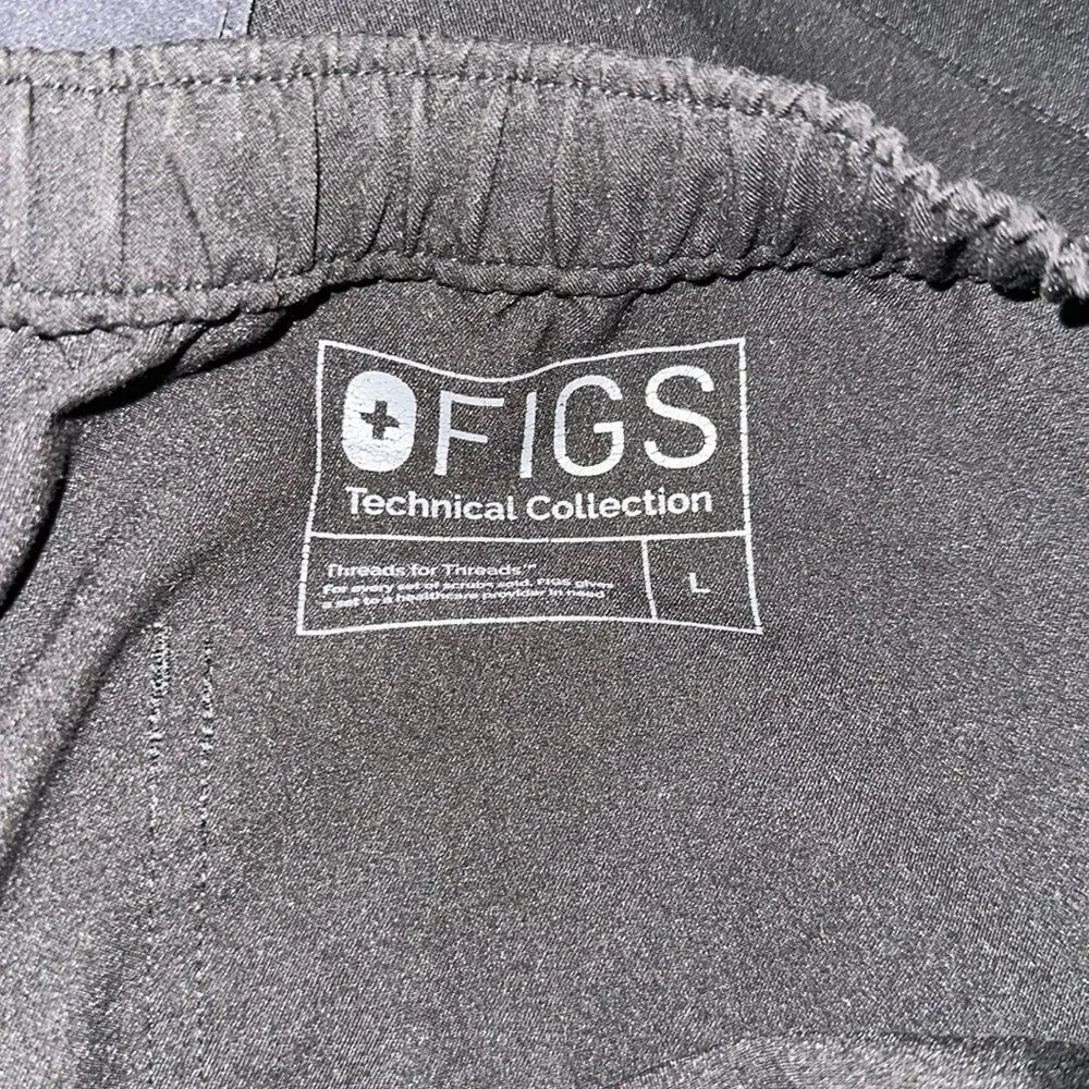 FIGS L 32 x 31 Men’s Black Technical Collection Bottom Scrub Pants